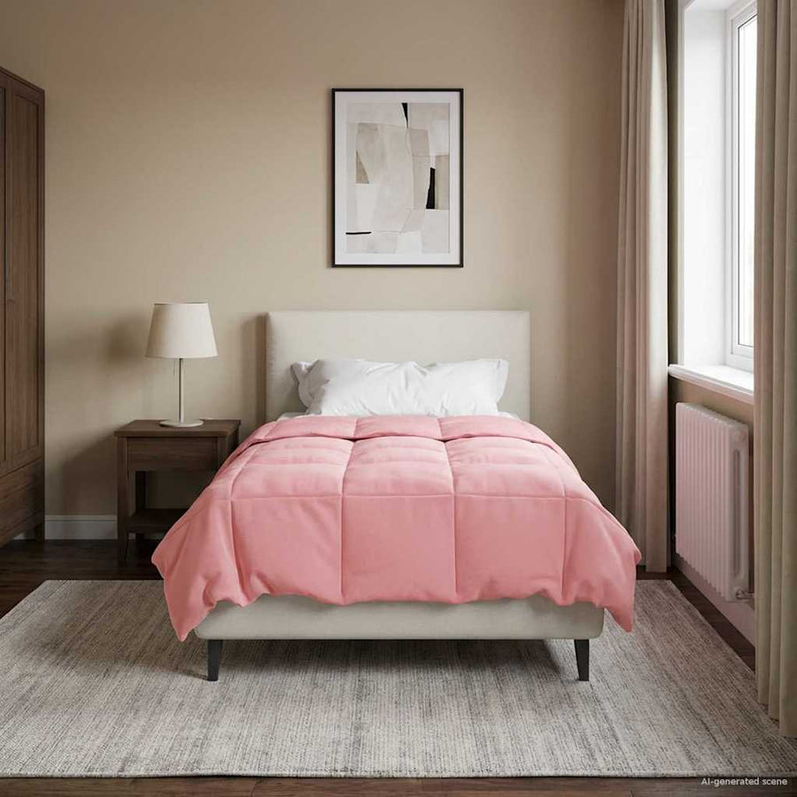Winter Dekbed Gekwilt Roze 155 x 200 cm Microfiber