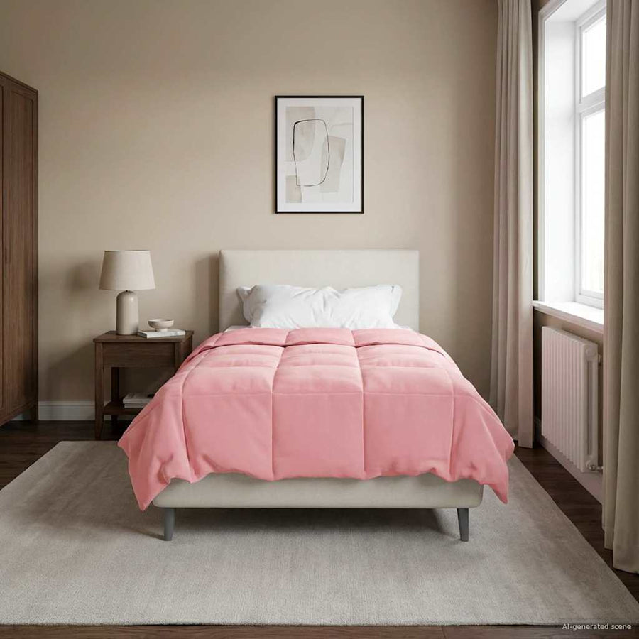 Winter Dekbed Gekwilt Roze 140 x 220 cm Microfiber