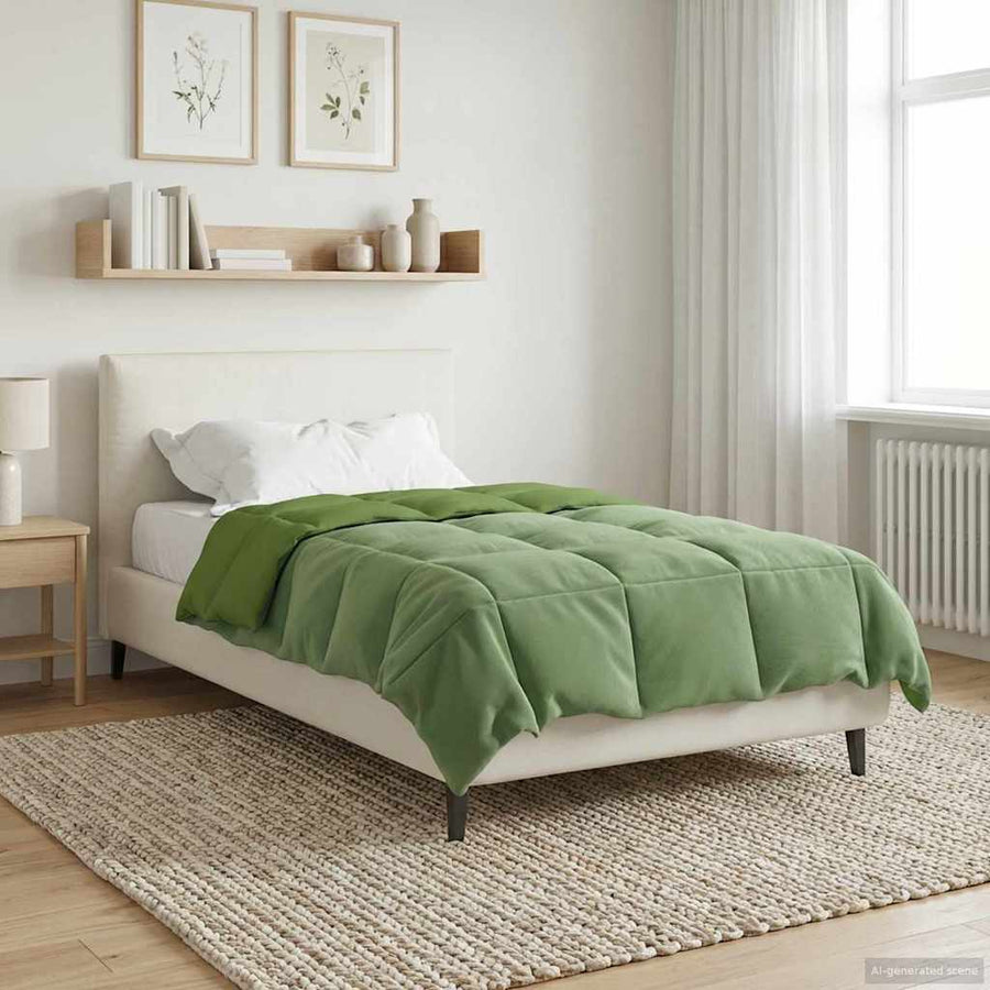 Winter Dekbed Gekwilt Groen 135 x 200 cm Microfiber