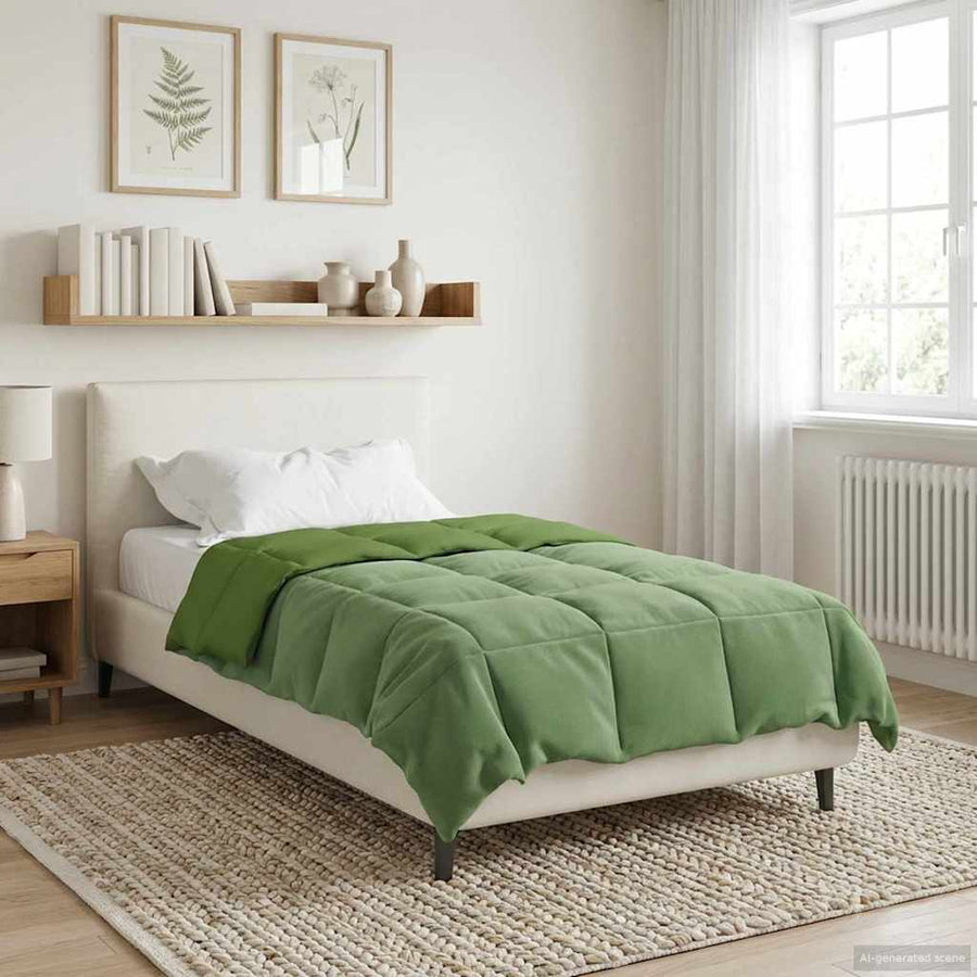 Winter Dekbed Gekwilt Groen 140 x 200 cm Microfiber