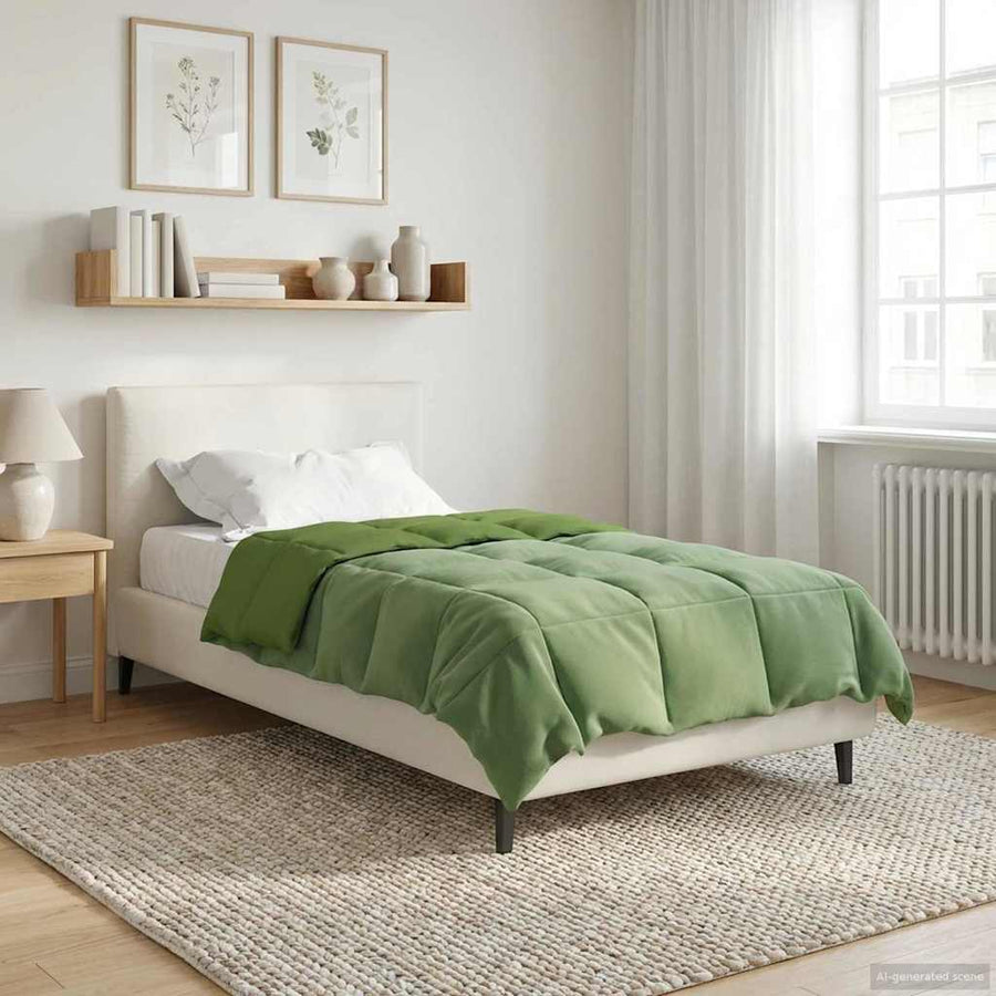 Winter Dekbed Gekwilt Groen 155 x 200 cm Microfiber