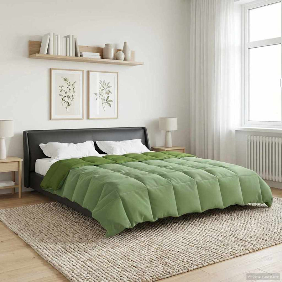 Winter Dekbed Gekwilt Groen 200 x 200 cm Microfiber