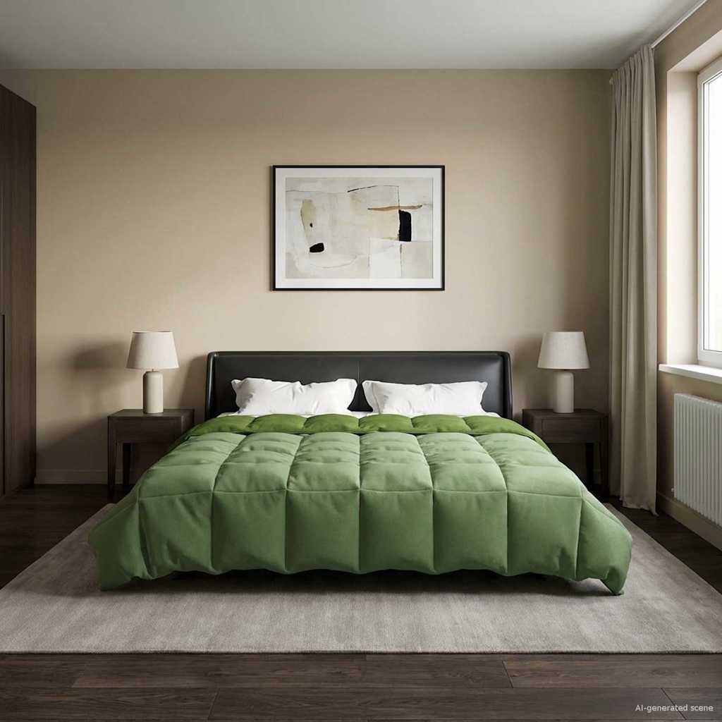 Winter Dekbed Gekwilt Groen 200 x 200 cm Microfiber