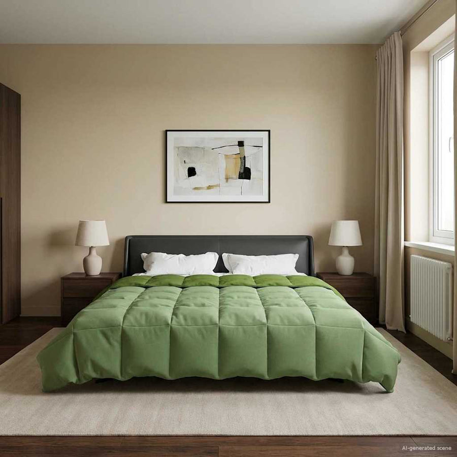 Winter Dekbed Gekwilt Groen 200 x 240 cm Microfiber