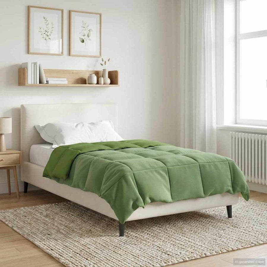 Winter Dekbed Gekwilt Groen 135 x 200 cm Microfiber