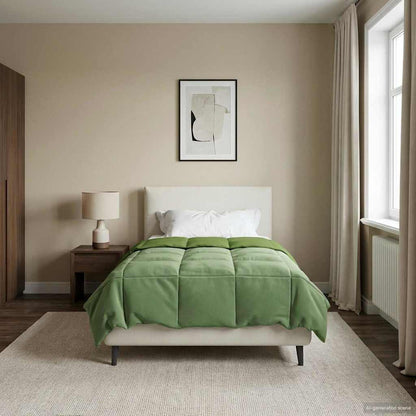 Winter Dekbed Gekwilt Groen 135 x 200 cm Microfiber