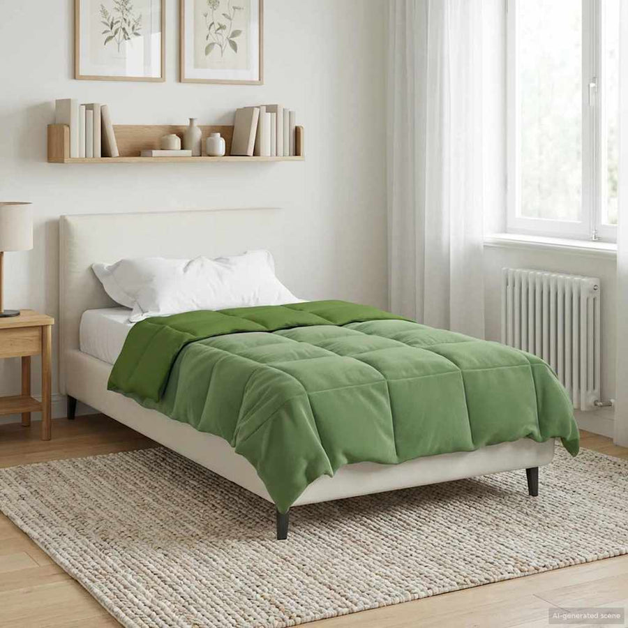 Winter Dekbed Gekwilt Groen 140 x 220 cm Microfiber