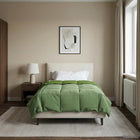 Winter Quilted Duvet Green 140 x 220 cm Microfiber