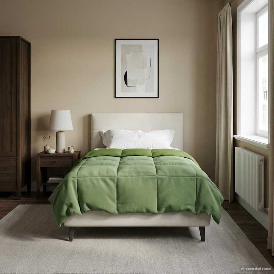 Winter Dekbed Gekwilt Groen 155 x 220 cm Microfiber