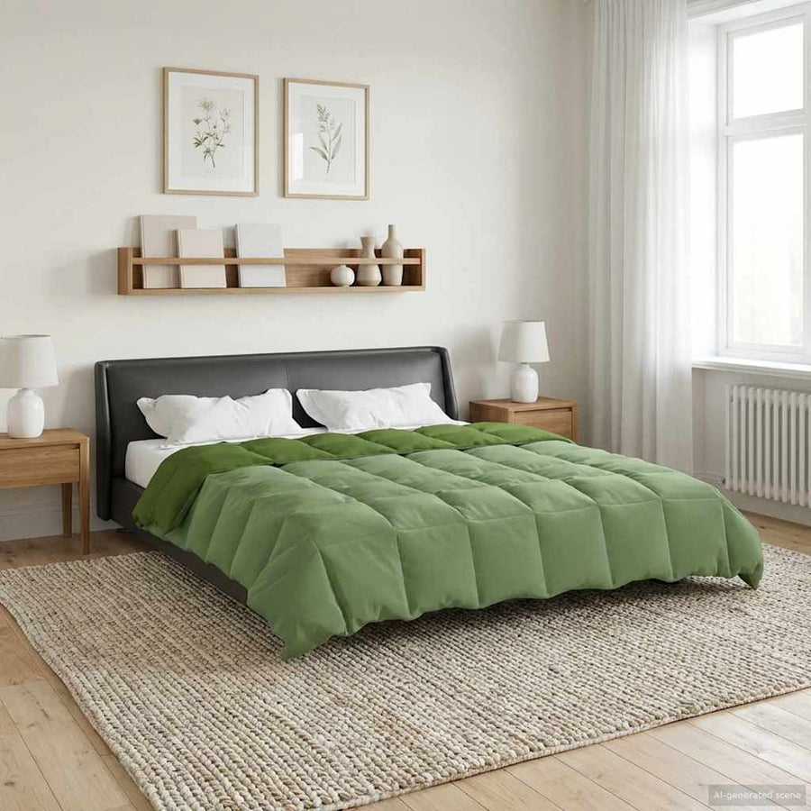 Winter Dekbed Gekwilt Groen 220 x 240 cm Microfiber