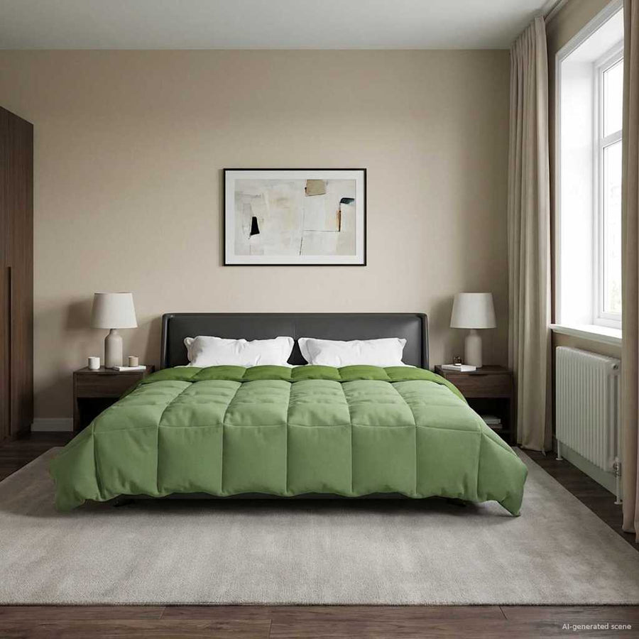 Winter Dekbed Gekwilt Groen 220 x 240 cm Microfiber