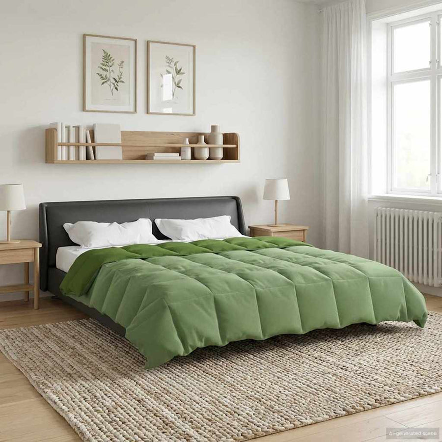 Winter Dekbed Gekwilt Groen 240 x 260 cm Microfiber