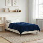 Winter Quilted Duvet Dark Blue 135 x 200 cm Microfiber
