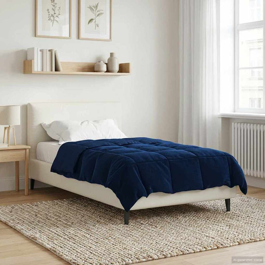 Winter Dekbed Gekwilt Donkerblauw 135 x 200 cm Microfiber