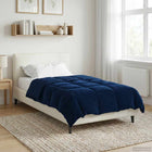 Winter Quilted Duvet Dark Blue 155 x 200 cm Microfiber