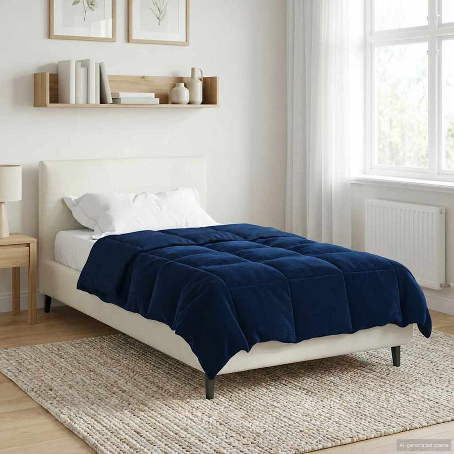 Winter Dekbed Gekwilt Donkerblauw 155 x 200 cm Microfiber