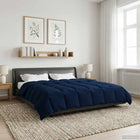 Winter Duvet Quilted Dark Blue 200 x 200 cm Microfiber