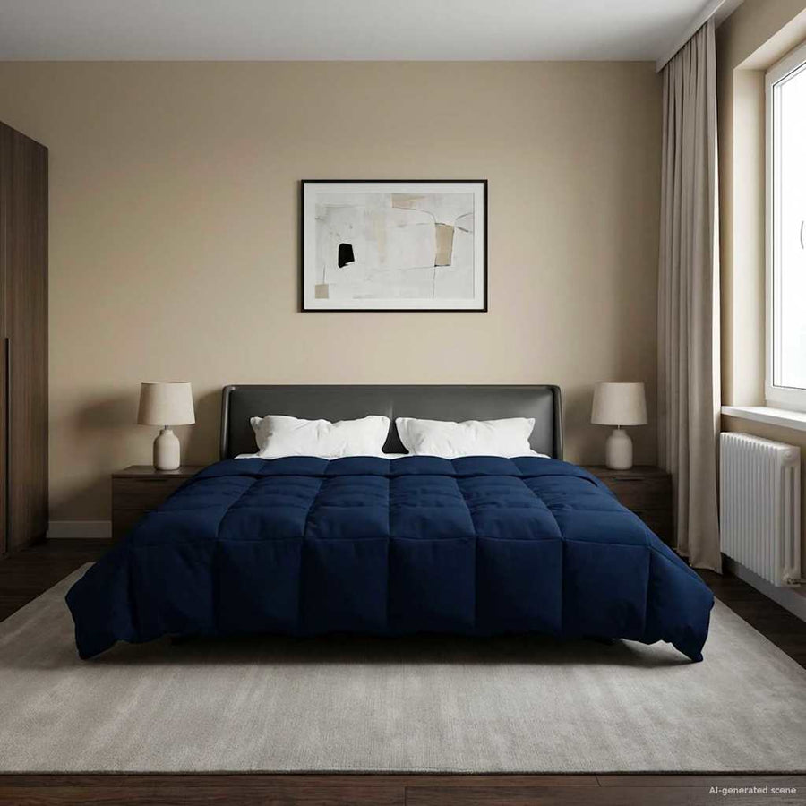 Winter Dekbed Gekwilt Donkerblauw 200 x 240 cm Microfiber
