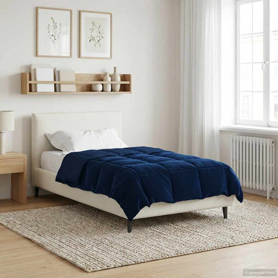 Winter Dekbed Gekwilt Donkerblauw 135 x 220 cm Microfiber