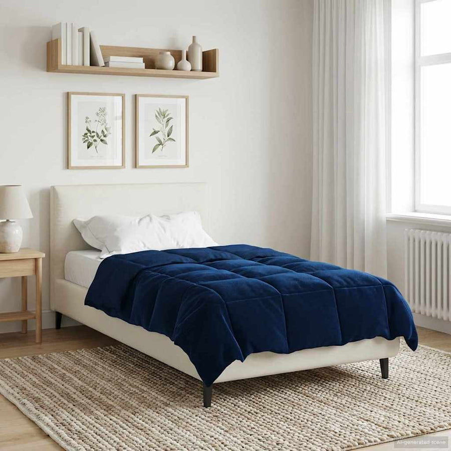 Winter Dekbed Gekwilt Donkerblauw 155 x 220 cm Microfiber