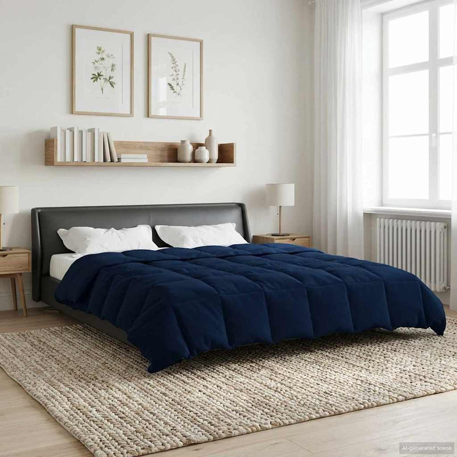 Winter Dekbed Gekwilt Donkerblauw 200 x 220 cm Microfiber