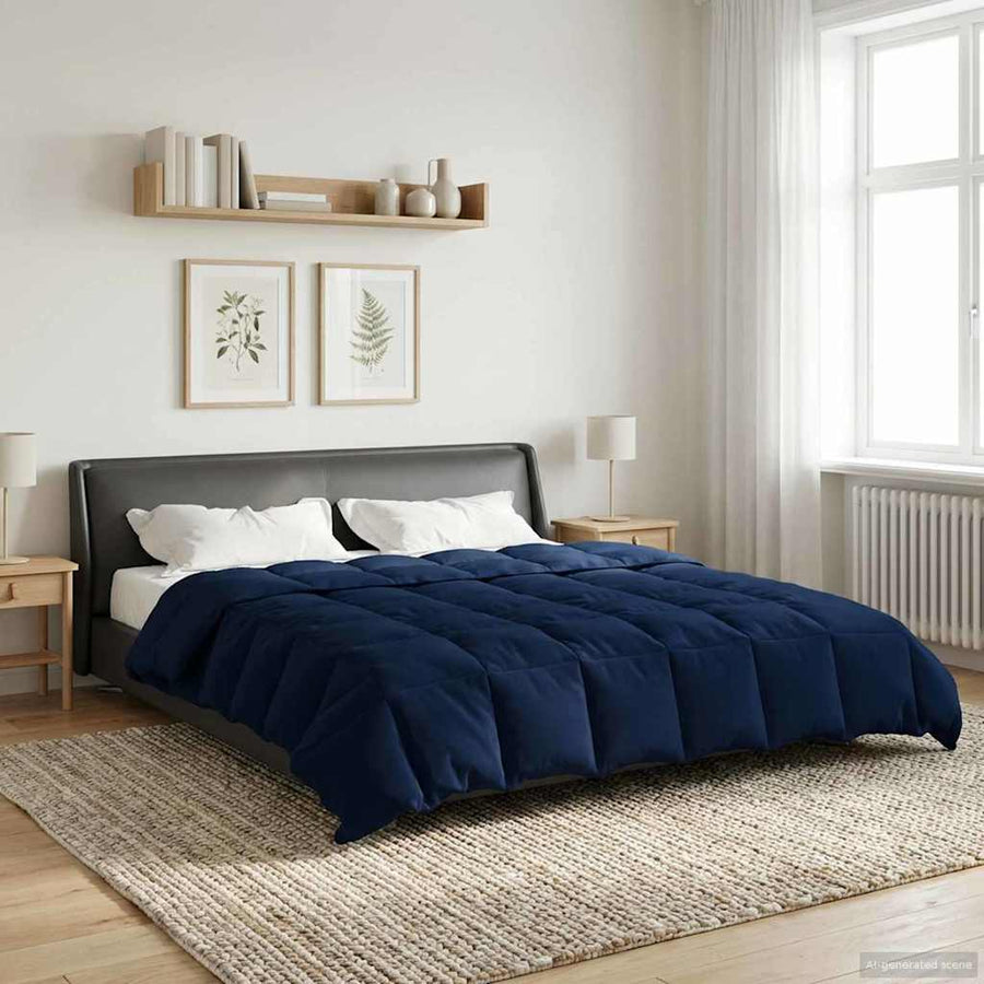 Winter Dekbed Gekwilt Donkerblauw 220 x 260 cm Microfiber
