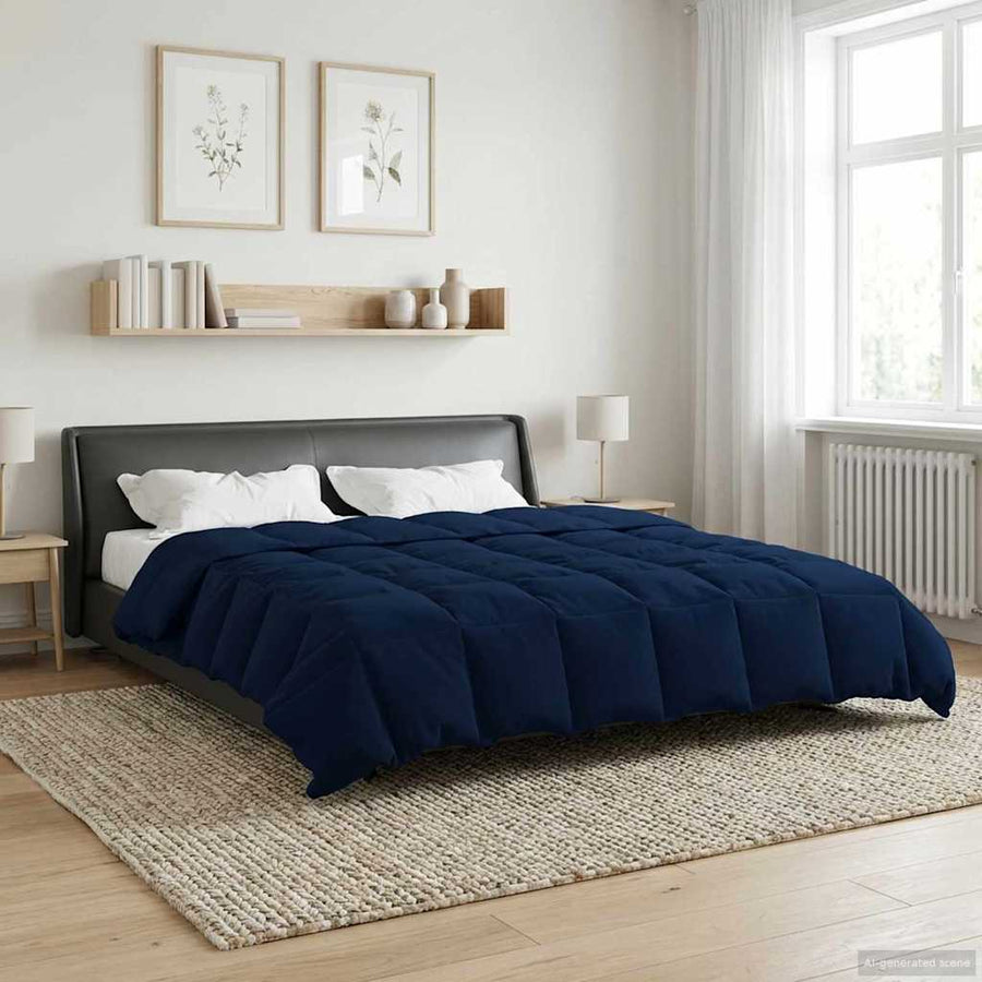 Winter Dekbed Gekwilt Donkerblauw 240 x 260 cm Microfiber