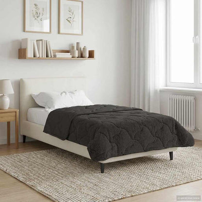 Zomer Dekbed Antraciet 135 x 200 cm Microfiber en Teddy fleece