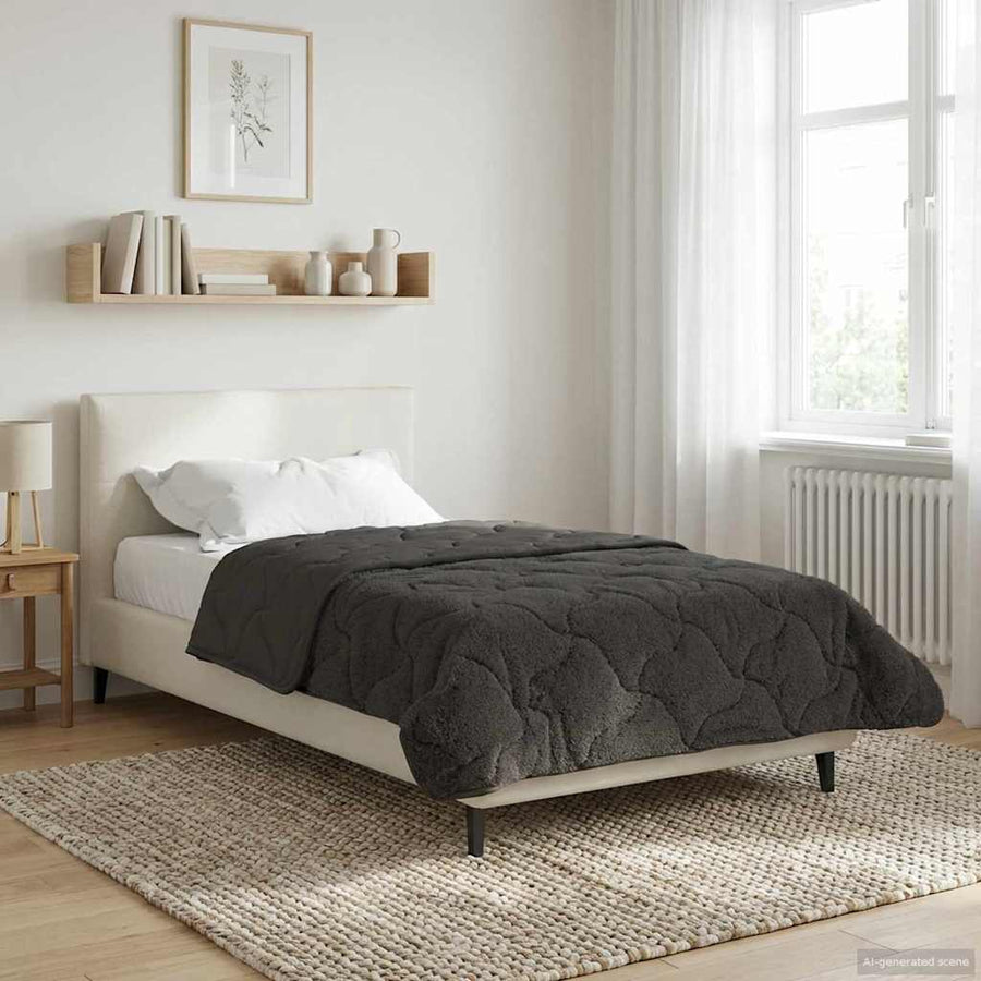 Zomer Dekbed Antraciet 140 x 220 cm Microfiber en Teddy fleece