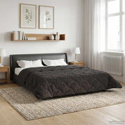 Zomer dekbed 200x200 cm microfiber teddy fleece antraciet