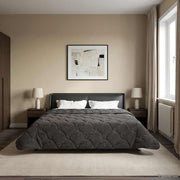Zomerdekbed 200x240 cm microfiber teddy antraciet