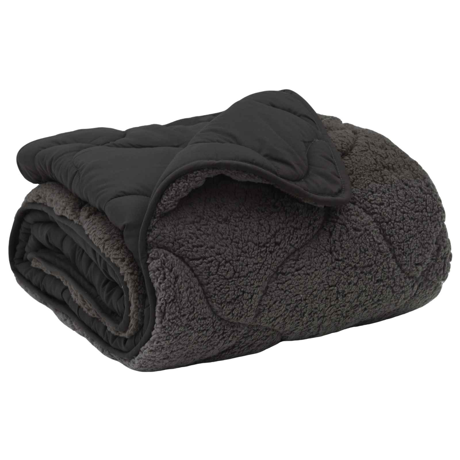 Zomer Dekbed Antraciet 200 x 240 cm Microfiber en Teddy fleece