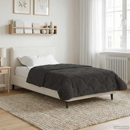 Zomer Dekbed Antraciet 140 x 220 cm Microfiber en Teddy fleece