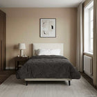 Zomerdekbed 140x220 cm antraciet microfiber teddy fleece
