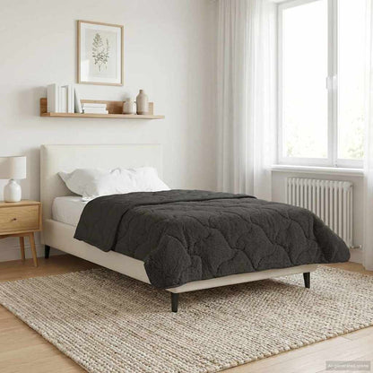Zomer Dekbed Antraciet 155 x 220 cm Microfiber en Teddy fleece