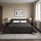 Summer Duvet Anthracite 200 x 220 cm Microfiber and Teddy Fleece