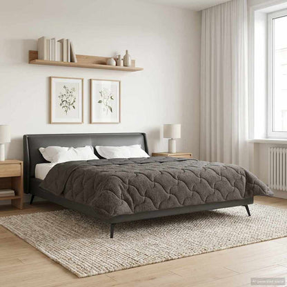 Zomer Dekbed Antraciet 220 x 240 cm Microfiber en Teddy fleece