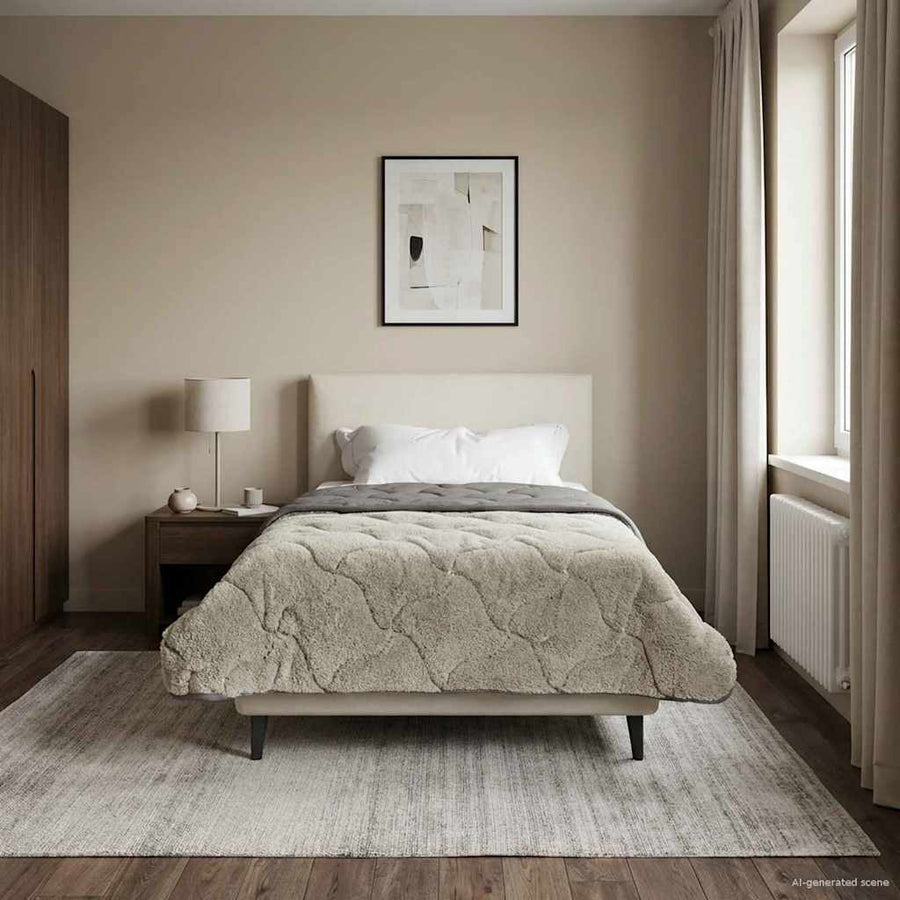 Zomer Dekbed Gekwilt Lichtgrijs 135 x 200 cm