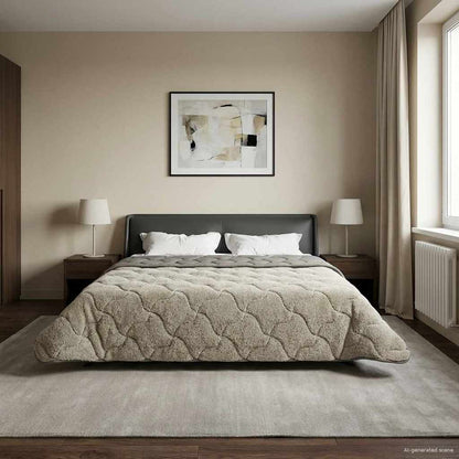 Zomer Dekbed Gekwilt Lichtgrijs 200 x 200 cm