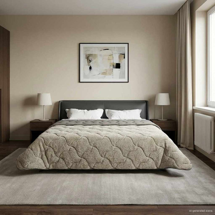 Zomer Dekbed Gekwilt Lichtgrijs 200 x 200 cm