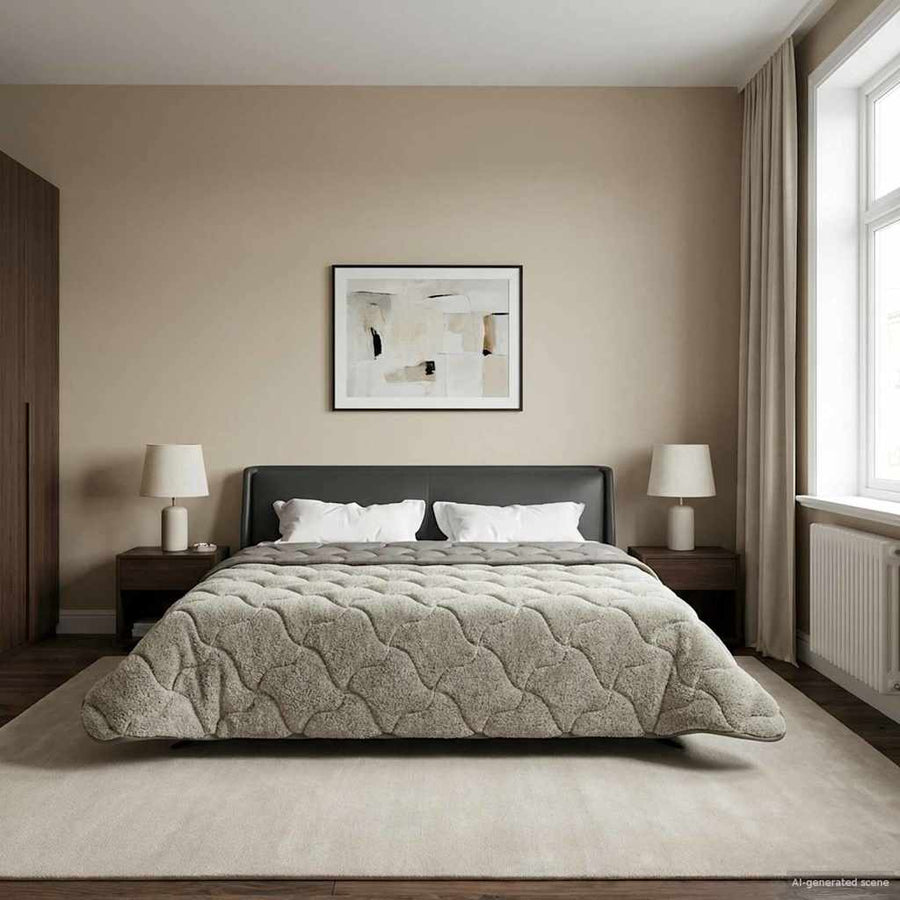 Zomer Dekbed Gekwilt Lichtgrijs 200 x 240 cm