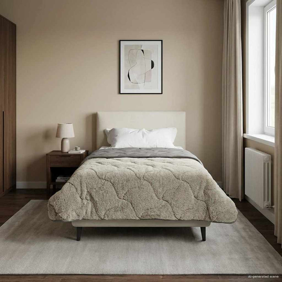 Zomer Dekbed Gekwilt Lichtgrijs 155 x 220 cm