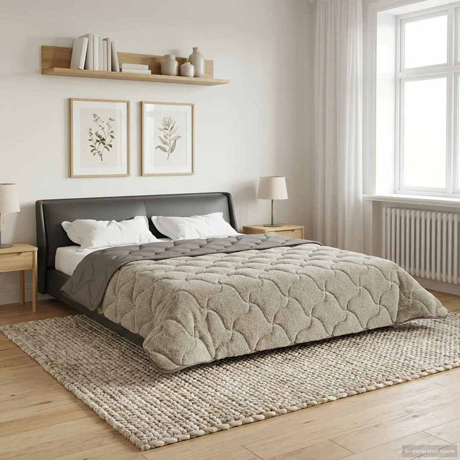 Zomer Dekbed Gekwilt Lichtgrijs 200 x 220 cm