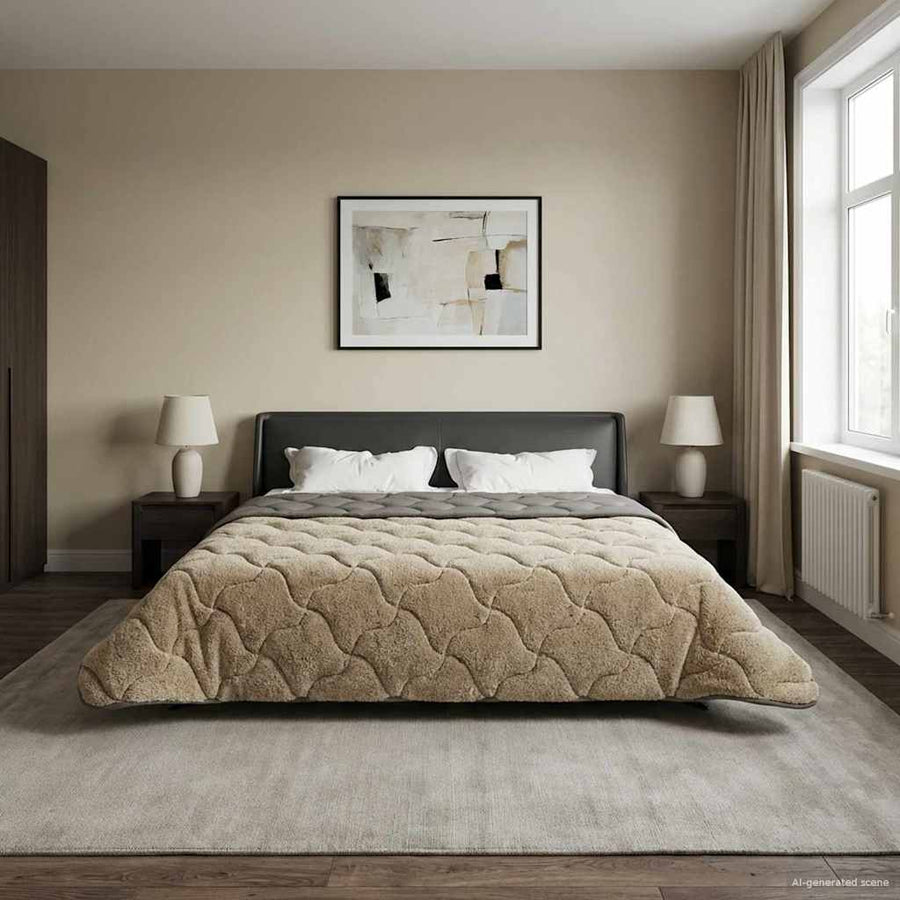 Zomer Dekbed Gekwilt Lichtgrijs 240 x 260 cm