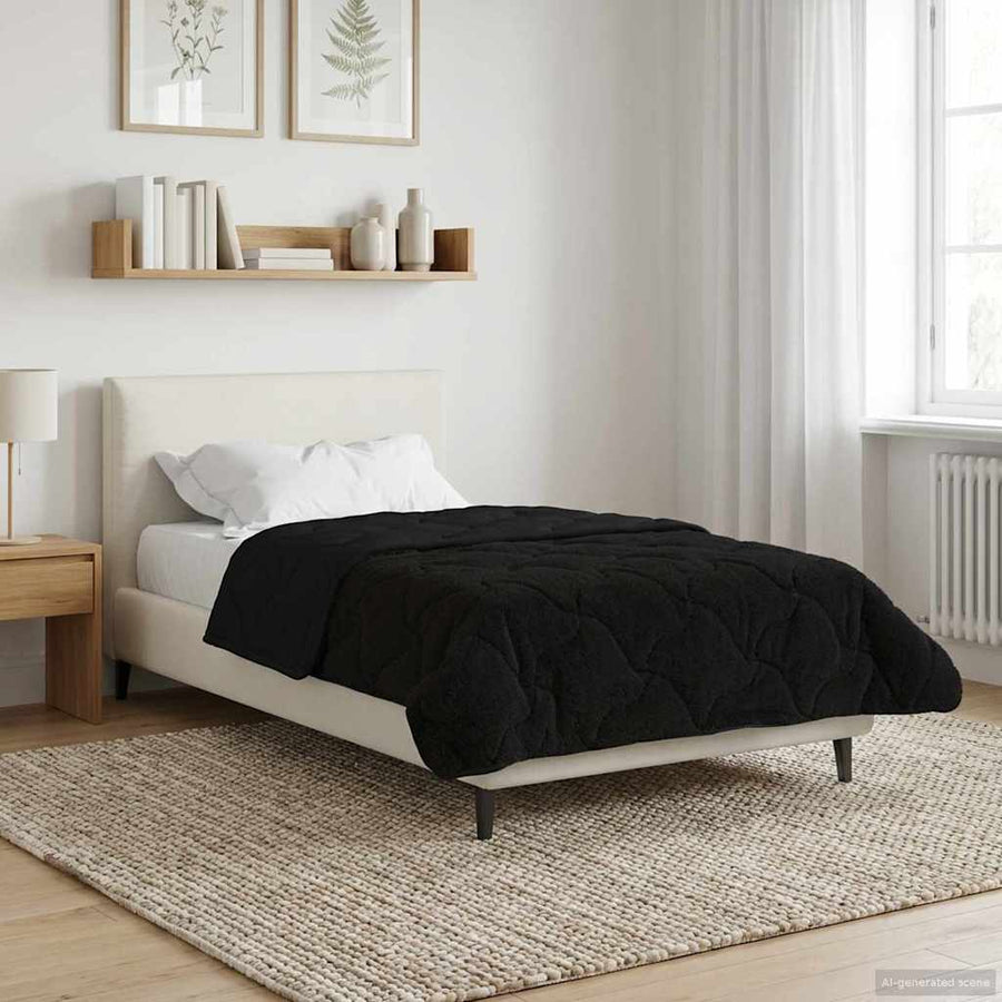 Zomer Dekbed Zwart 135 x 200 cm Microfiber en Teddy fleece
