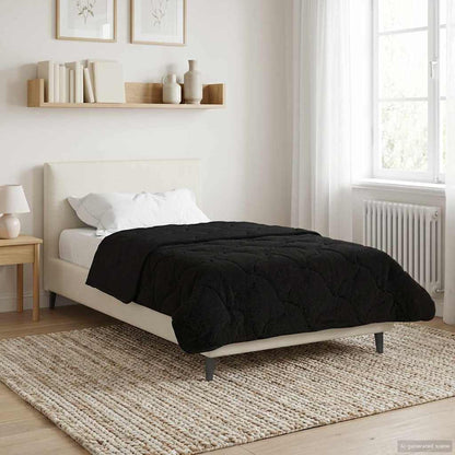Zomer Dekbed Zwart 140 x 200 cm Microfiber en Teddy fleece
