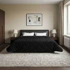 Summer Duvet Black 200 x 200 cm Microfiber and Teddy fleece