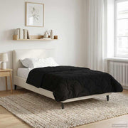 Zomer dekbed 135x200 cm microfiber teddy fleece zwart