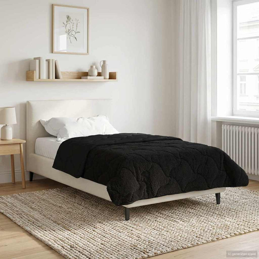 Zomer Dekbed Zwart 135 x 200 cm Microfiber en Teddy fleece