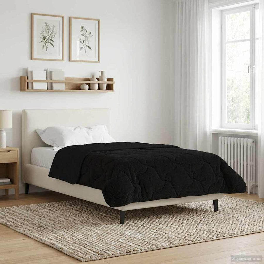 Zomer Dekbed Zwart 155 x 220 cm Microfiber en Teddy fleece